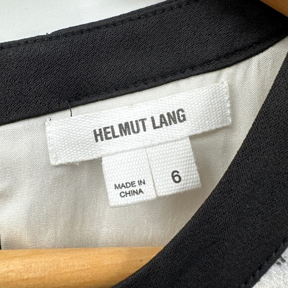 Helmut Lang Annex Printed Pleated Silk Mini Dress Black/Gray Size 6 - Picture 5 of 8